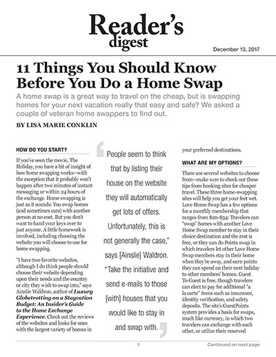 11 Things You Should Know Before You Do a Home Swap